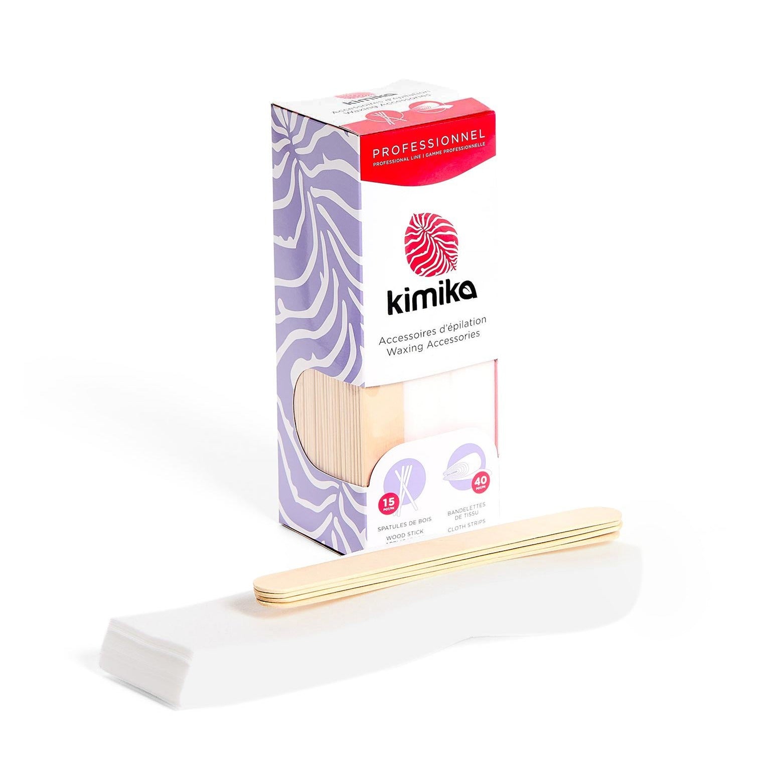 Kimika | The Perfect Pair: 40 Wax Strips & 15 Waxing Sticks
