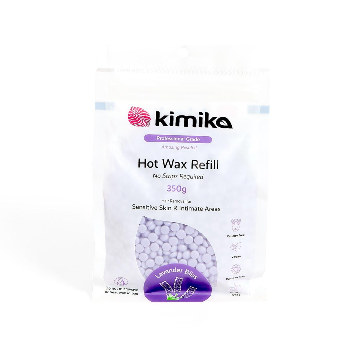 Kimika | Lavender Love: Refill Bag Hot Wax for Sensitive Skin & Intimate Areas (350G)