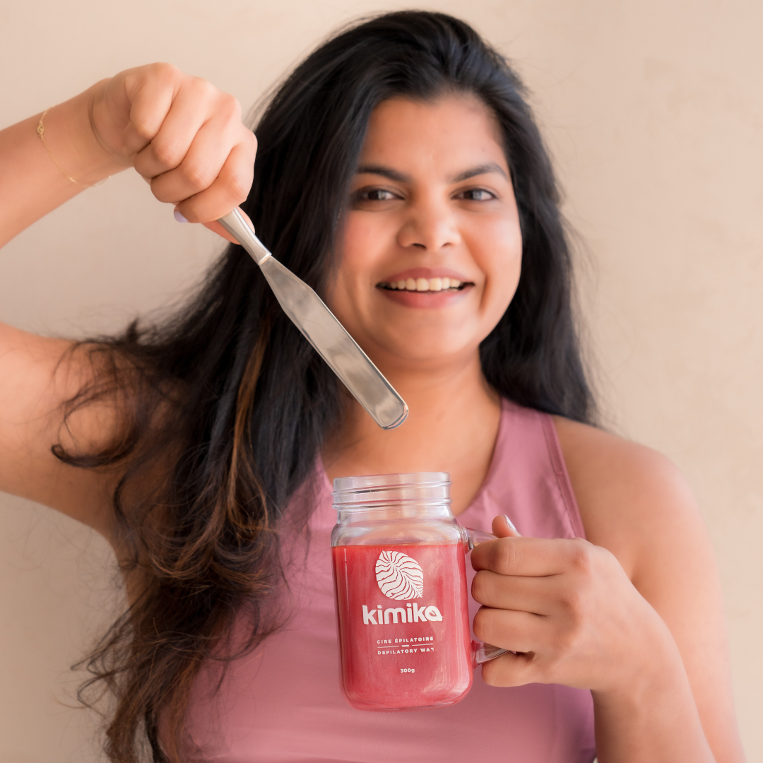 Kimika | Éclat de framboise : Kit de cire chaude pour le visage et le corps