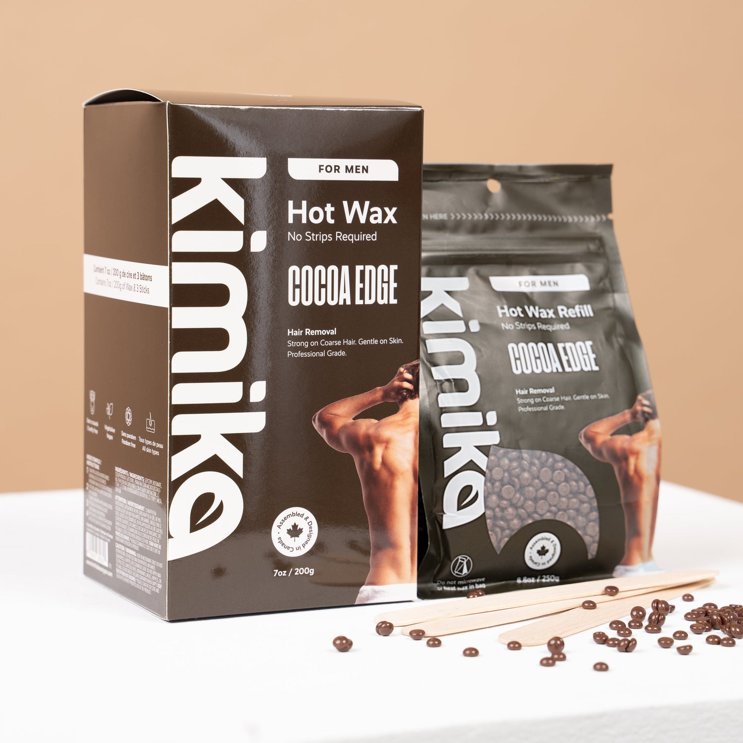 Kimika | Cocoa Edge : Cire chaude pour hommes (200 g - pot en plastique)
